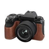 VOVMOEYA XS20 Case,Half Camera Case for Fuji XS20,PU Leather Camera Half Case Compatible with Fujifilm X-S20 Digital Camera - Coffee